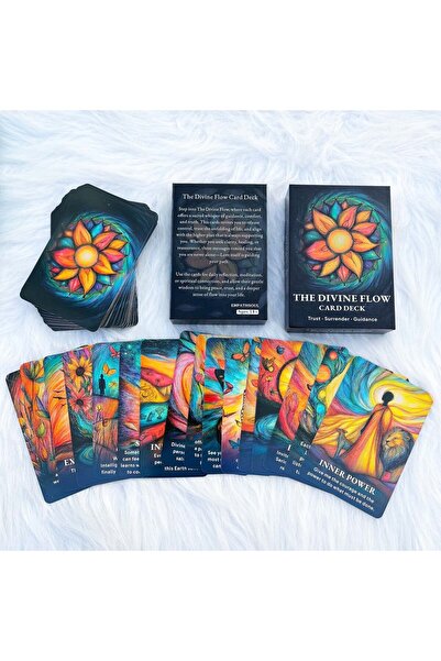 Choice مجموعة بطاقات أوراكل التدفق الإلهي D722، 50 بطاقة للتأمل اليومي والصفا...