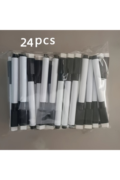 Choice ٢٤ قلم تحديد أسود قابل للمسح الجاف مع أغطية، أقلام سبورة بيضاء وسوداء ...