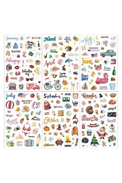 Choice A 6sheets Pre-cut Stickers Self-Adhesive Paper Stickers for Scrapbooki...