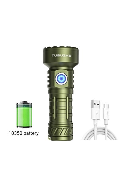 Choice مصباح يدوي صغير أخضر اللون على شكل مدفع فولاذي قابل للانفجار، قابل لإع...