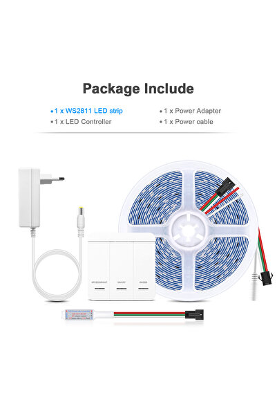 Choice شريط إضاءة LED أبيض طبيعي، قابس طاقة أوروبي، قطعة واحدة، بكسل ذكي قابل...