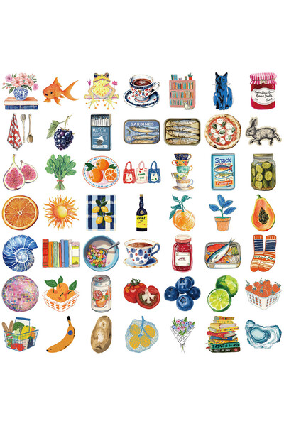 Choice 100 قطعة من ملصقات جرافيتي كرتونية مستوحاة من جماليات البحر الأبيض الم...