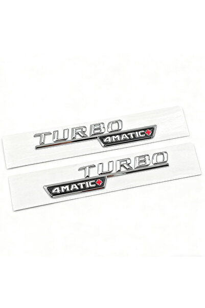 Choice Chrome 2pcs 2Pcs ABS Letters TURBO 4MATIC Plus Logo Car Fender Side St...