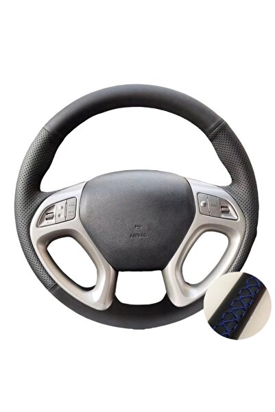 Choice خيط أزرق مضفر على عجلة القيادة لسيارة هيونداي ix35 توسان 2011-2015