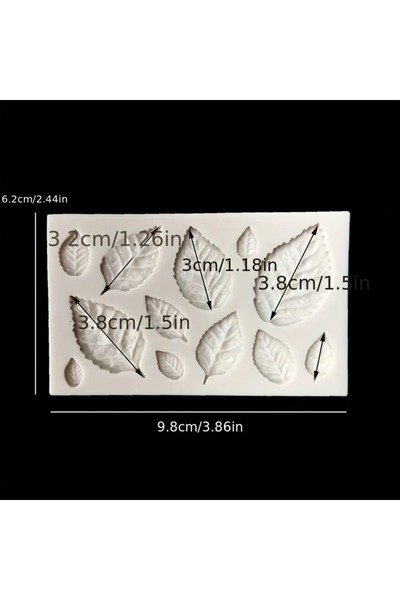 Choice قالب شوكولاتة على شكل ورقة وردة، قطعة واحدة باللون الرمادي، قالب سيليك...