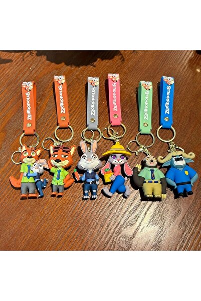 Choice5 6 قطع من سلاسل مفاتيح زوتوبيا 2 الجديدة، مصنوعة من مادة PVC، شخصيات ك...