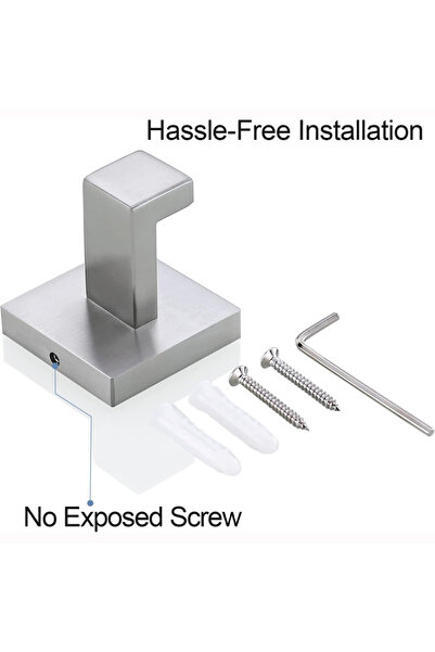 Choice Silver Towel Hooks Stainless Steel Hand Towel Holder Heavy Duty Coat R...