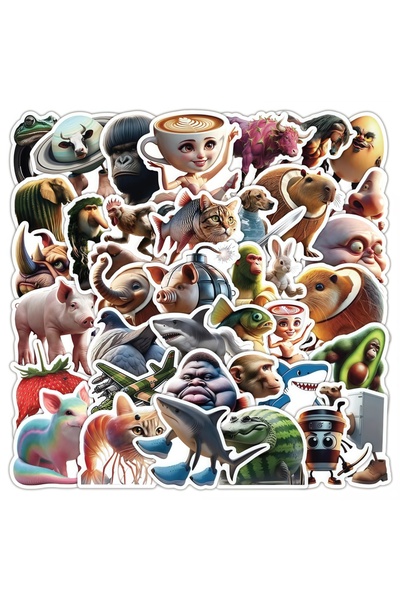 Choice ٥٠ قطعة من ملصقات تونغ تونغ تونغ سحور للأطفال، ملصقات حيوانات مضحكة، م...