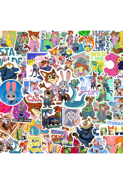 Choice ٦٠ قطعة من ملصقات ديزني الكرتونية زوتوبيا ٢، ملصقات جرافيتي يمكنك صنعه...