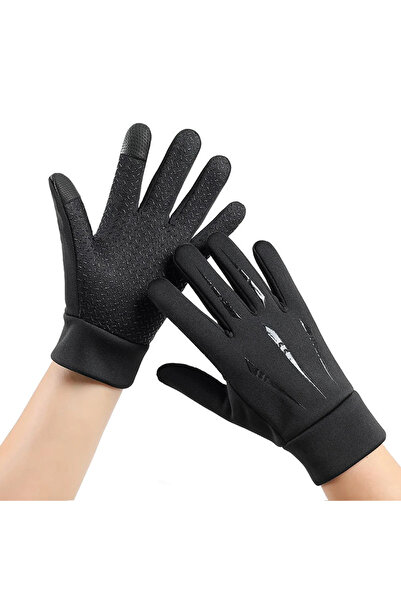 Choice One size Black Winter Fashion Striped Ski Gloves with Warm Fleece Lini...