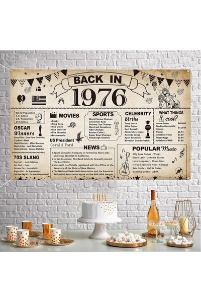 Choice زينة حفلة عيد ميلاد الخمسين باللون الكاكي، لافتة عتيقة من عام ١٩٧٦، مل...