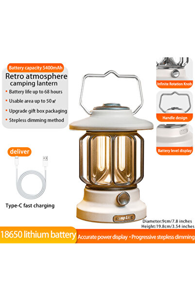 Choice مصباحان للتخييم طراز L11 5400، مصباح تخييم محمول قابل لإعادة الشحن، مص...