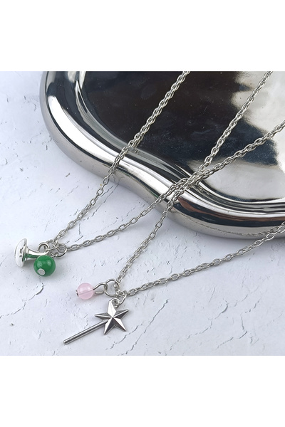 Choice set 2pcs/set Wicked Necklace Glinda Rose Quartz Wand Necklace Elphaba ...