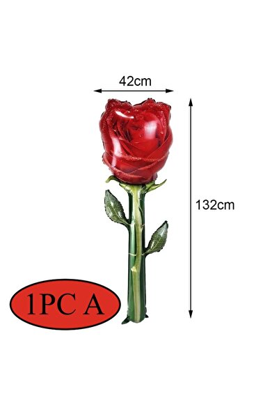 Choice Red 1PC-Style A Large 132cm Rose Flower With 108cm Link LOVE Foil Ball...
