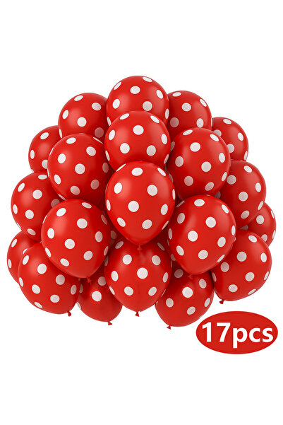 Choice 12INCH Red 17pcs Red Polka Dot Balloons 12 Inch Latex Balloons Birthda...
