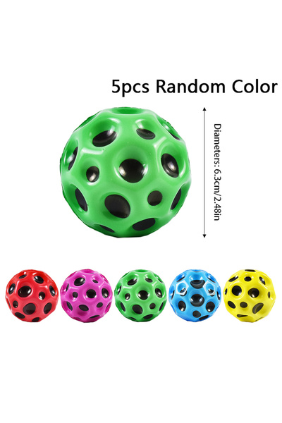 Choice 5 كرات نطاطة على شكل قمر فضائي، متعددة الألوان، ارتداد عالٍ للغاية، سه...