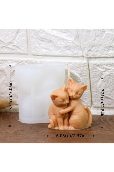 Choice قالب ثلاثي الأبعاد على شكل قطة لطيفة تتعانق، قالب سيليكون لصنع الشموع،...