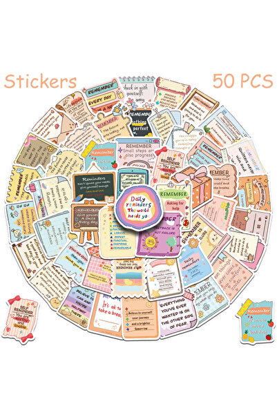 Choice ٥٠ قطعة من ملصقات عبارات تحفيزية باللغة الإنجليزية لأجهزة الكمبيوتر ال...