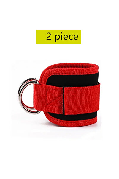Choice Red 2piece Cable Ankle Straps Double D-Ring Ankle Cuffs For Gym Workou...