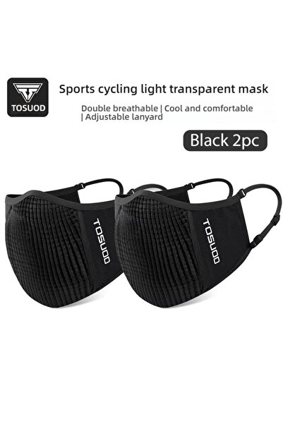 Choice قناع دراجة من الحرير الجليدي من توسود، قطعتان باللون الأسود - مقاوم لل...