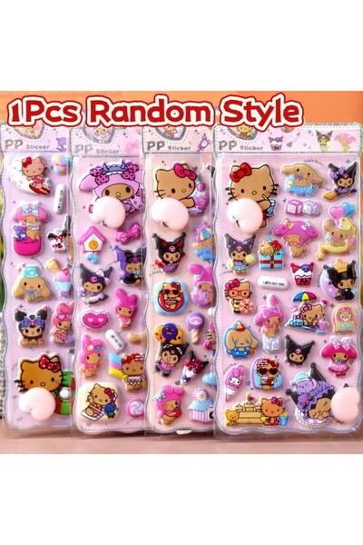 Choice ٤ قطع من ملصقات هيلو كيتي الناعمة ثلاثية الأبعاد من سانريو كاواي، لتزي...