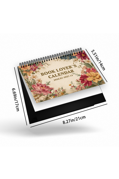 Choice تقويم الزهور والكتب لعامي 2026-2027، مخطط شهري لمدة 24 شهرًا، تقويم مك...