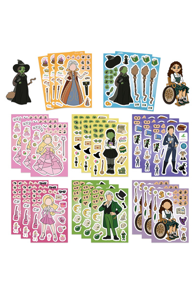 Choice 8PCS 8/16Sheets Movie Wicked Make A Face Puzzle Stickers Kids Make You...