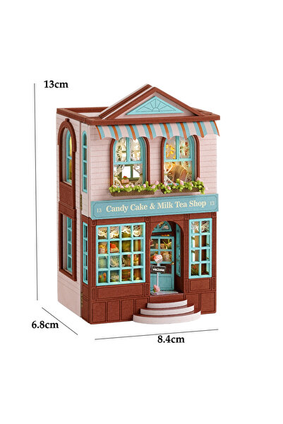 Choice نموذج تجميع بيت الدمى الخشبي D-013، فيلا الأميرة الوردية، طقم بناء ثلا...