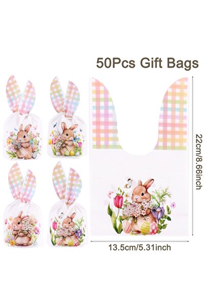 Choice كما هو موضح، 50 قطعة من أكياس هدايا بتصميم آذان أرنب كرتونية، أكياس تخ...