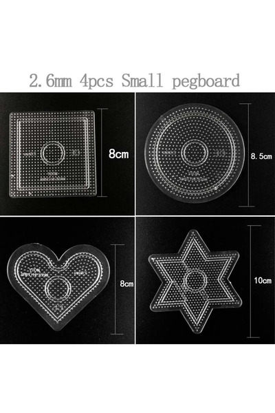 Choice 4pcs Small 2.6mm 4pcs 2.6mm Hama Bead Pegboard Square Round Heart Shap...