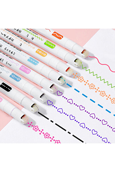 Choice 8PCS 8pcs Colored Curve Pens for Note Taking, Dual Tip Markers with 8 ...