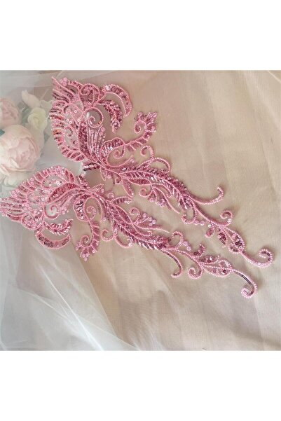 Choice Pink 1PCS Pink Bead Collar, Shining Sequins Applique, Embroidery Patch...