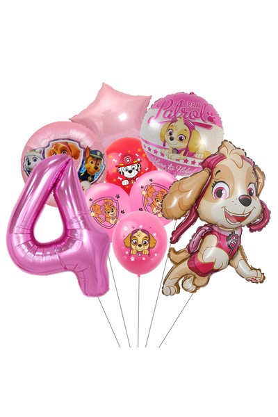 PAW PATROL عبوة واحدة تحتوي على 4 قطع (9 قطع) من مستلزمات تزيين الحفلات ذات ا...