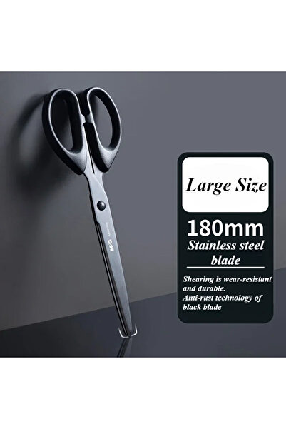 Choice مقص عالي الجودة بشفرة سوداء، طوله 180 مم، قطعة واحدة، متعدد الاستخداما...