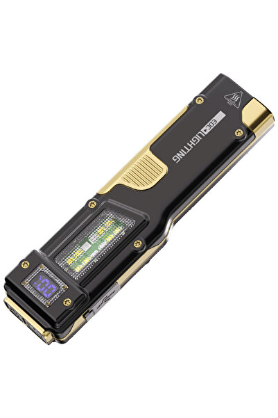 Choice مصباح عمل رقمي صغير محمول فائق النحافة باللون الأسود، مزود بثلاثة مصاد...