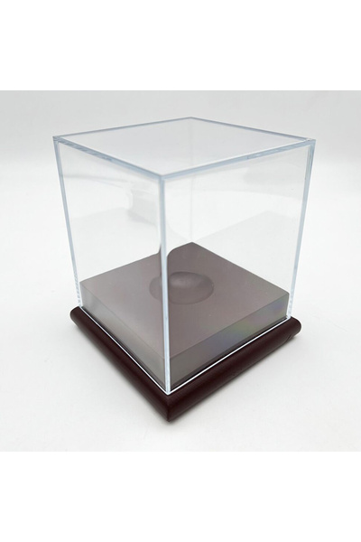 Choice صندوق عرض خشبي شفاف من الأكريليك مع حامل كرات بيسبول مكعب الشكل، حامل ...