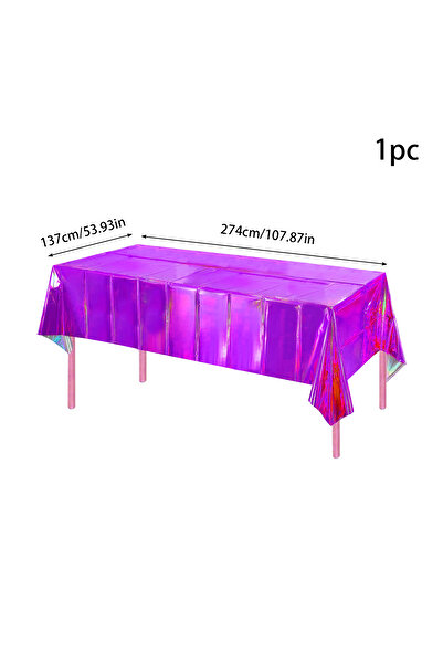 Choice 1pc style B Laser Rainbow Aluminum Foil Party Tablecloth, Disposable T...