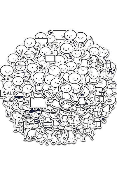 Choice 66PCS 66PCS Q version of small character painting Stickers Cartoon Caf...