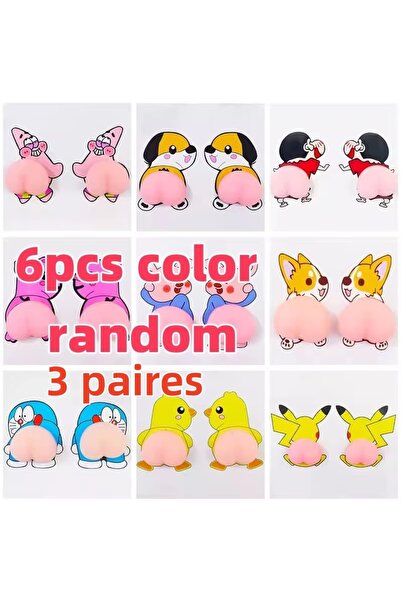 Choice ٦ قطع عشوائية، ٣ أزواج، ٦ قطع من ملصقات السيارات الكرتونية الإبداعية ث...