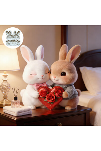 Choice قوالب سيليكون لأرانب زوجية محبة، قوالب راتنج قابلة لإعادة الاستخدام، ق...