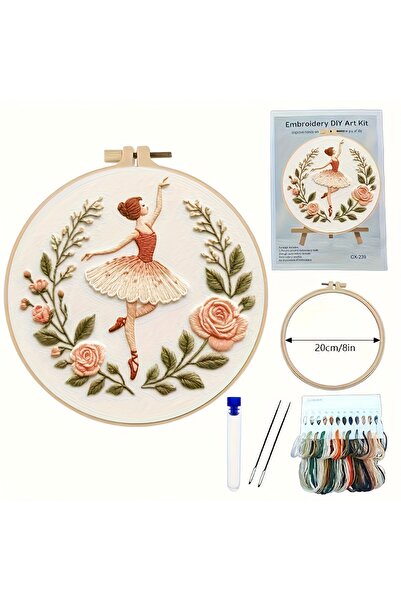 Choice مجموعة أدوات تطريز إبداعية بيضاء، تتميز بنقوش أنيقة ورشيقة لراقصات الب...