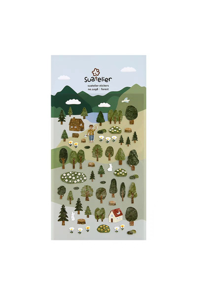 Choice 1098.forest ملصقات ديكور الغابة الخضراء الكورية المستوردة، ملصقات للأل...