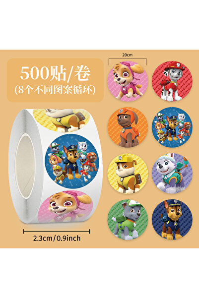 PAW PATROL لفة واحدة E 500 قطعة/عبوة ملصقات حيوانات متدحرجة ملصقات ألعاب صغير...
