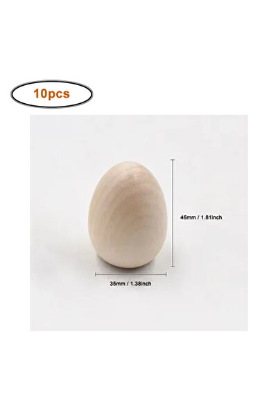 Choice 10pcs 10pcs/lot Unfinished Wooden Eggs, Smooth Solid Wood Faux Eggs fo...