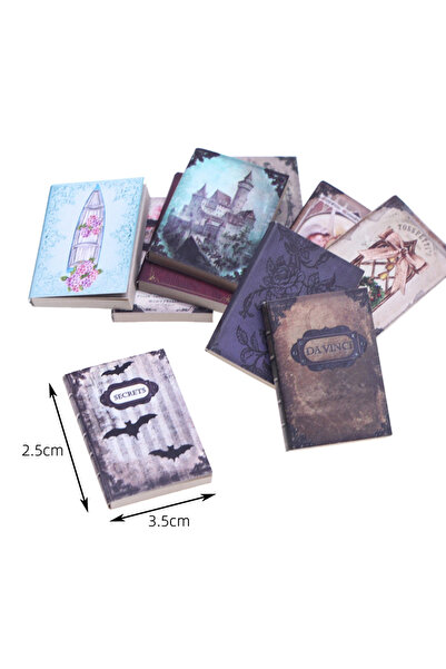 Choice ١٠ قطع/مجموعة، كتب مصغرة كلاسيكية قابلة للطي لمنزل الدمى بمقياس ١/١٢، ...