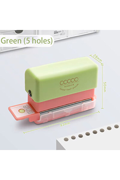 Choice مثقب صغير بخمسة ثقوب، لون أخضر وردي، يدعم ثقب 20/26/30 ثقبًا، قطر الثق...