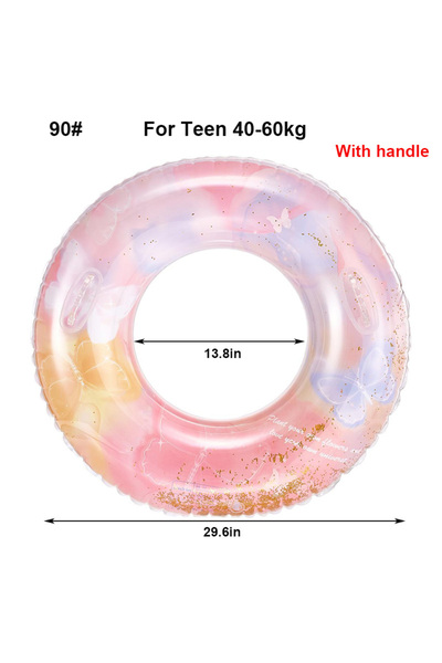 Choice حلقة سباحة قابلة للنفخ باللون الوردي - 90، مناسبة للسباحة، للنساء، عوا...