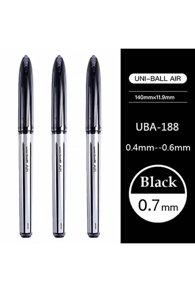 Choice 3 أقلام حبر جاف سوداء 0.7 مم من شركة يوني بول اليابانية، أقلام حبر جاف...