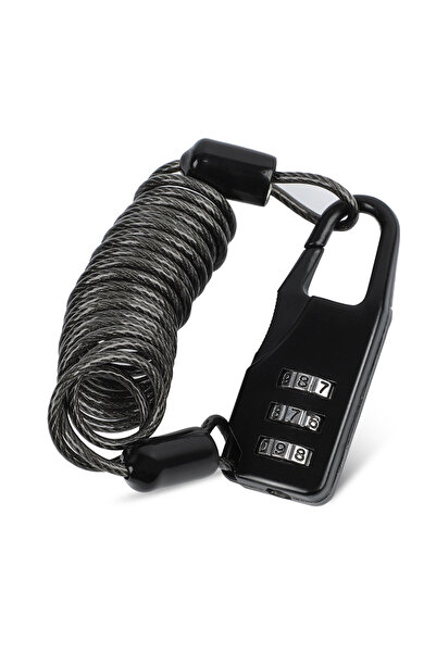 Choice black Multifunctional Helmet Lock Mountain Bike Wire Lock Safety Lock ...