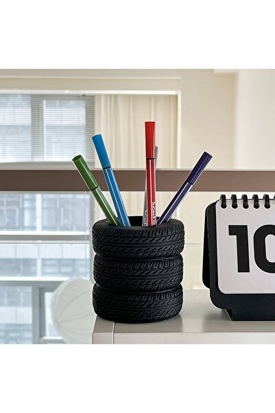 Choice 1pcs 1Pcs Creative Tire Pen Holder Home Desktop Storage Ornament Makeu...